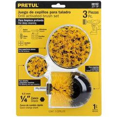 CEPILLOS MULTIUSOS PARA TALADRO JUEGO X 3 PRETUL 28152