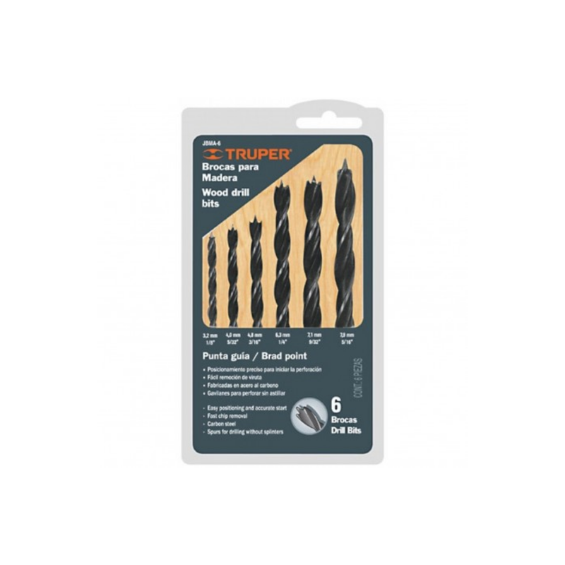 BROCAS PARA MADERA TRUPER X JUEGO 6 PZS 11337