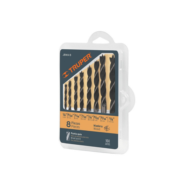 BROCAS PARA MADERA TRUPER X JUEGO 8 PZS 11338