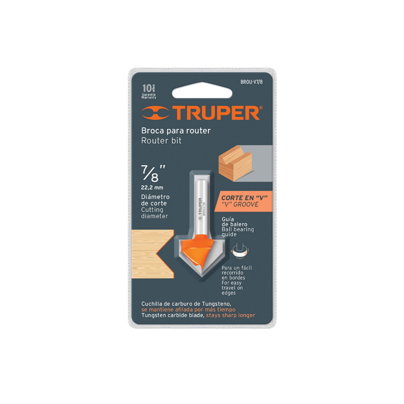 BROCA ROUTER TRUPER CORTE EN V 1/2 11466