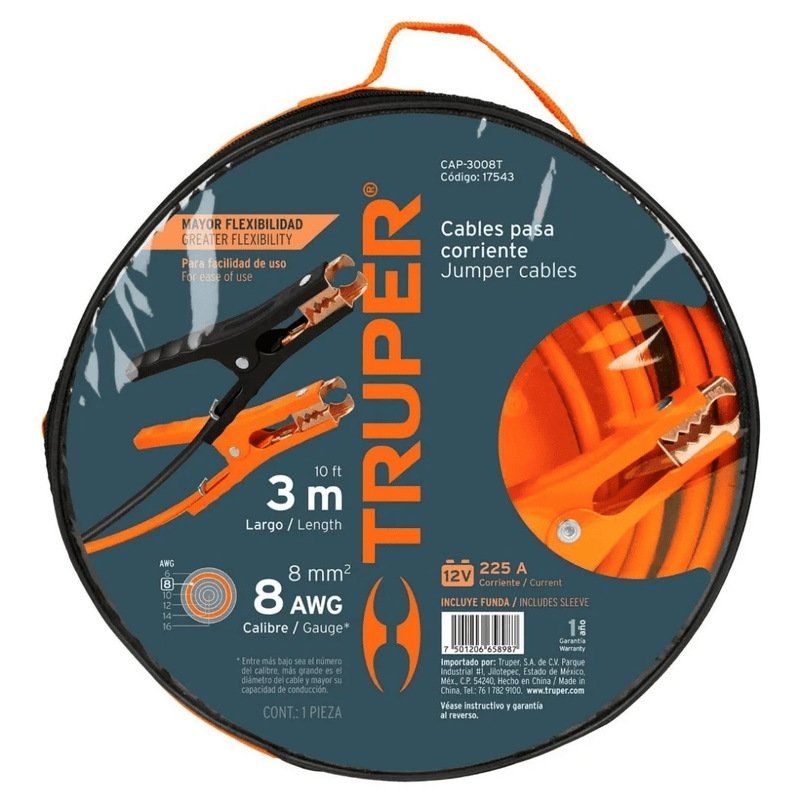 CABLE PASACORRIENTE INICIO BATERIAX3MTR TRUPER 17543