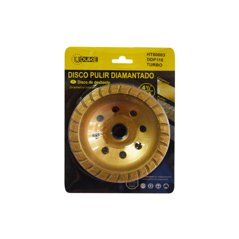 DISCO PULIR 4 1/2 DIAMANTADO TURBO UDUKE HT80003