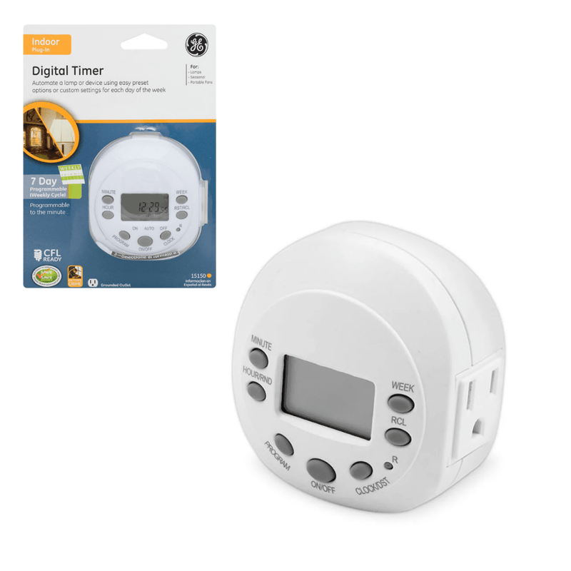 GE 15150 TIMER DIGITAL BLANCO 7 DIAS 1 SALIDA TEMPORIZADOR