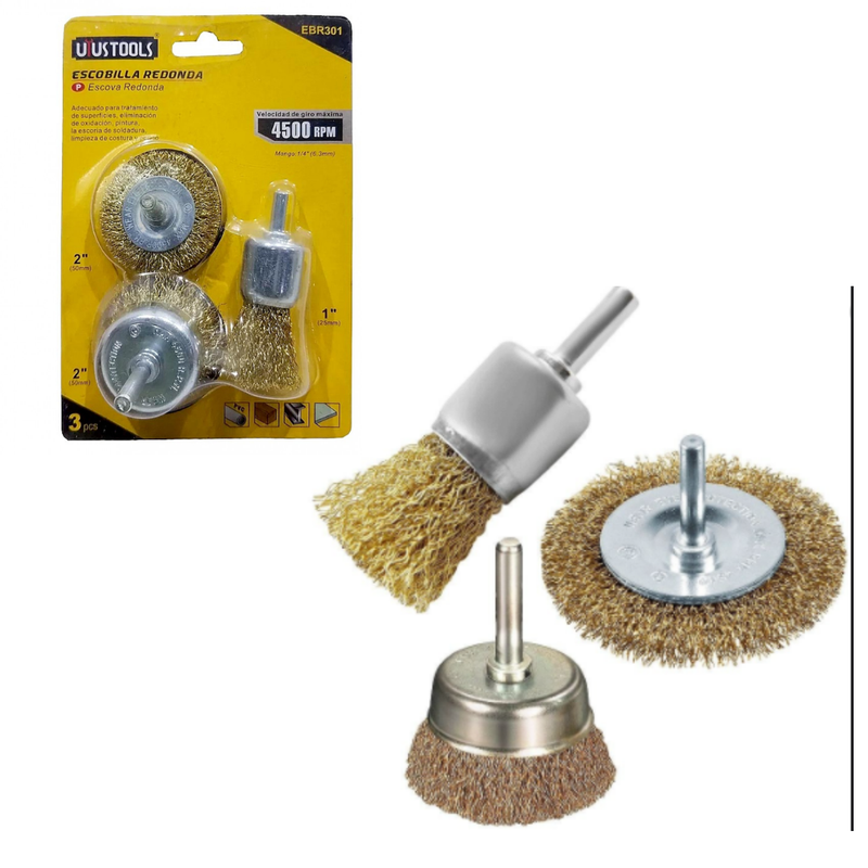 GRATA TALADRO JUEGO X 3 UYUSTOOLS EBR301