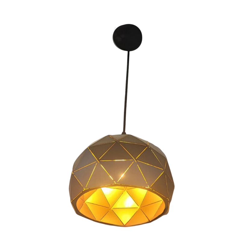 LAMPARA COLGANTE MEDIA ESFERA NEGRO/ORO 24X23 1XE27 IDS60