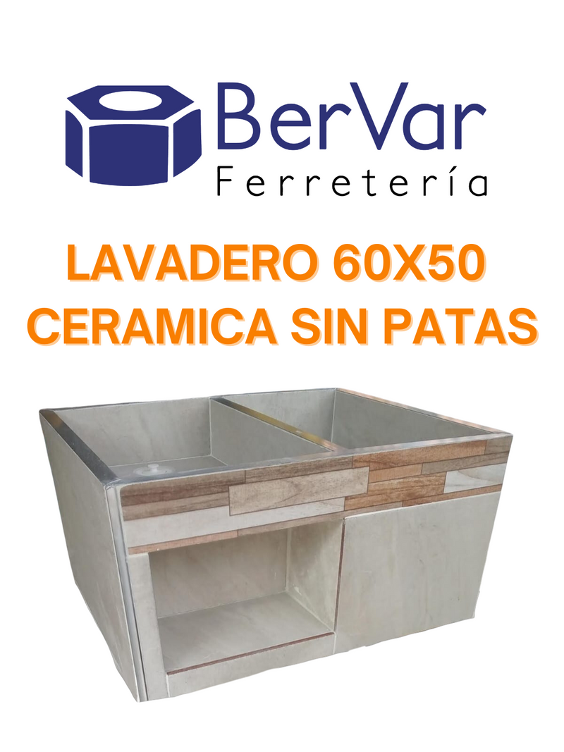 LAVADERO 60X50 CERAMICA SIN PATAS