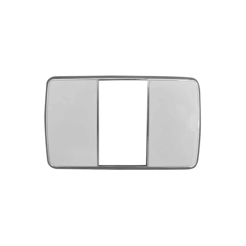 LINEA FUTURA BLANCA INCRUSTAR TAPA SENCILLA BLANCA BORDE CROMADO