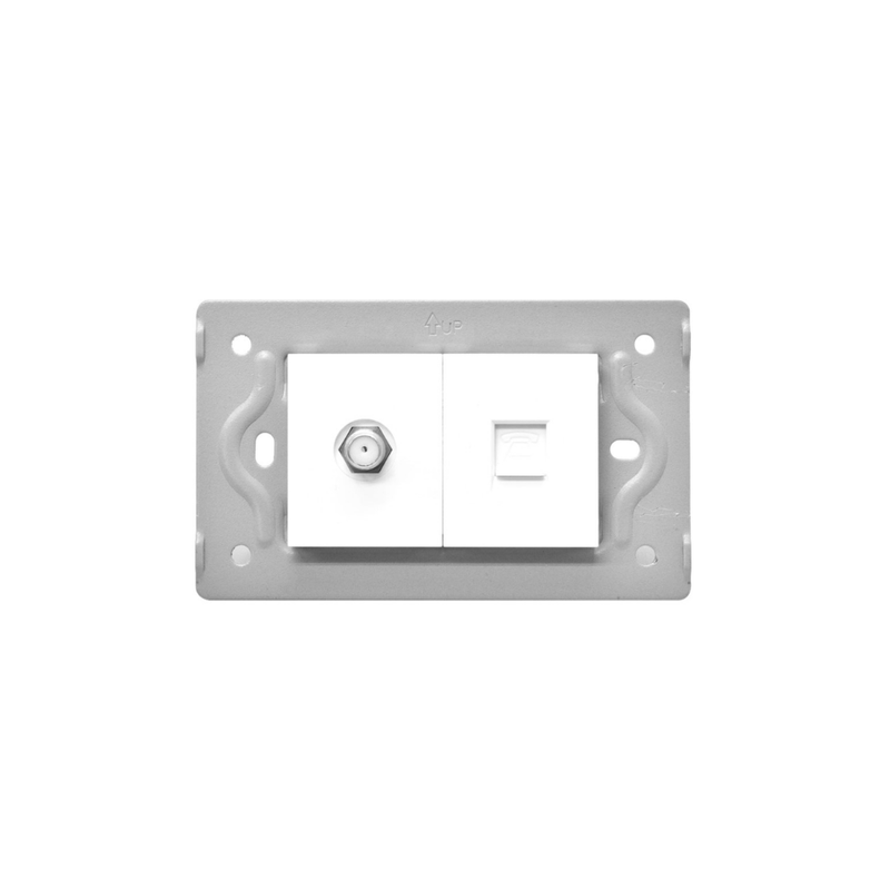 TOMA TELEFONO Y TV COAXIAL LUXOR BLANCA INTERCAMBIABLE SIN TAPA DUKE ENERGY