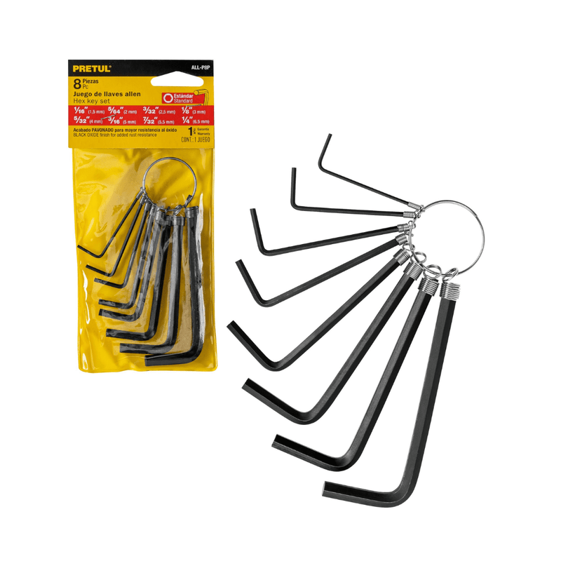 LLAVE ALLEN X JUEGO PRETUL PULGADAS 8PZ 21850