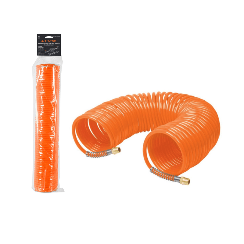 MANGUERA TIPO RESORTE PARA COMPRESOR 1/4 X 15M TRUPER 19075