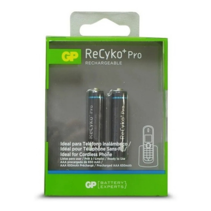 PILA RECARGABLE GP 1.2V 650 MAH TELEFONO INALAMBRICO BLISTER X2