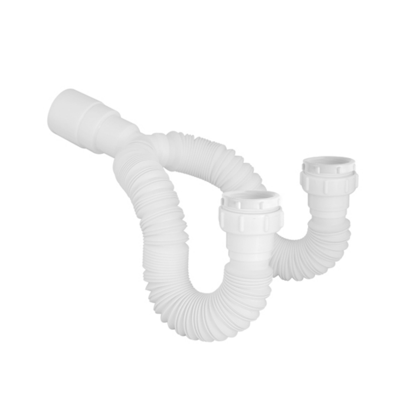 SIFON FLEXIBLE DOBLE BLANCO BOCCHERINI F6102-1