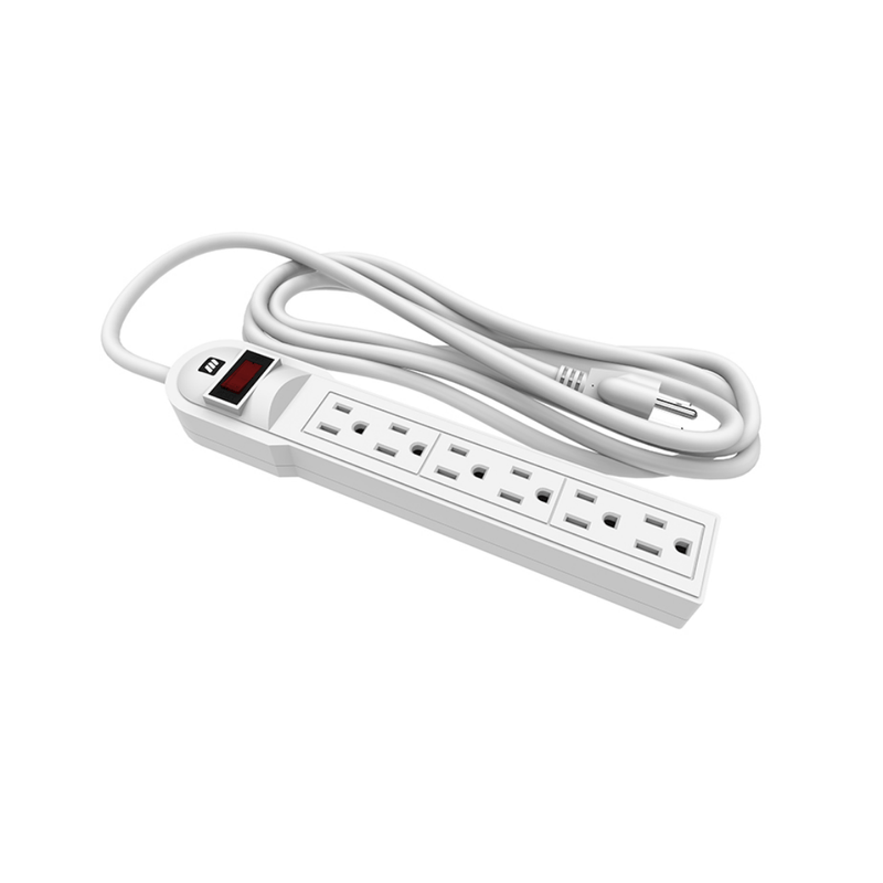 SUPRESOR DE PICOS EXTENSION 6 SALIDAS 450 JOULES MULTITOMA GENERAL 33356