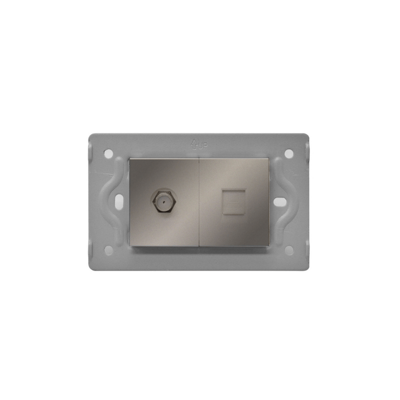 TOMA TV-TOMA LAN INTERNET LUXOR GRIS INTERCAMBIABLE SIN TAPA DUKE ENERGY