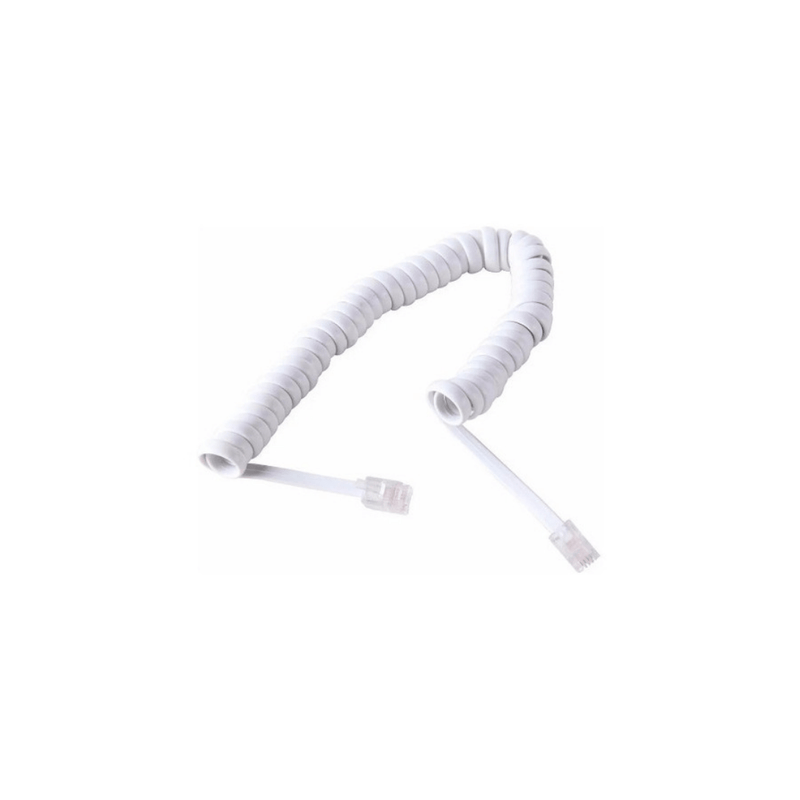 CABLE TELEFONO ENTORCHADO BLANCO 2.10M FU0650