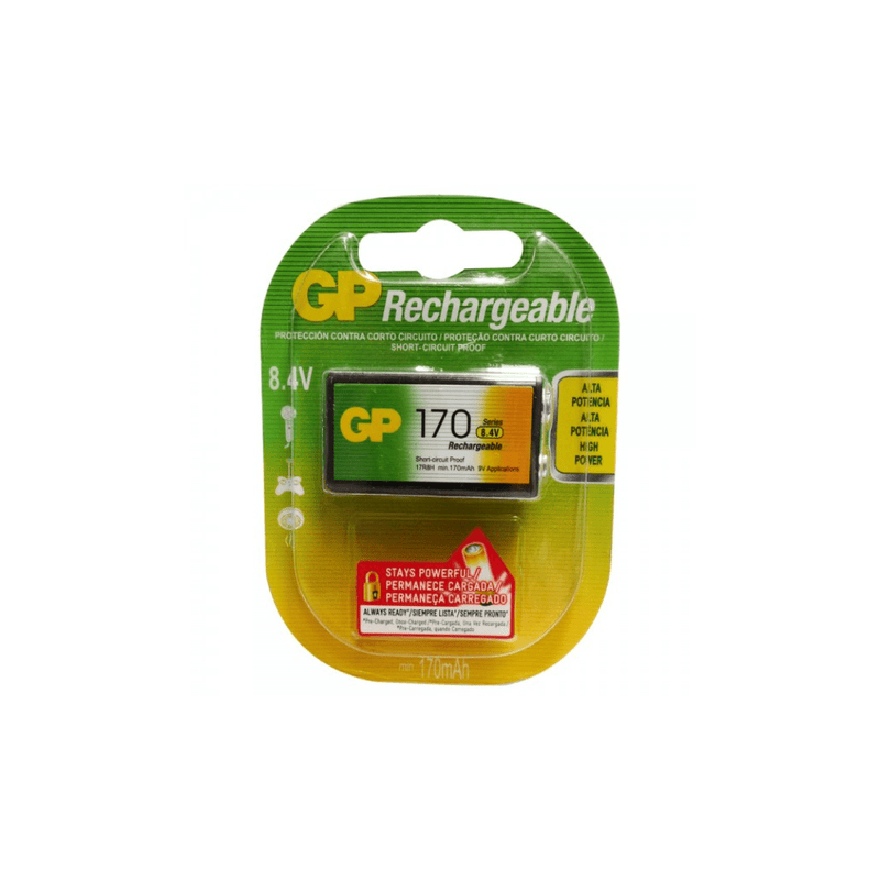 PILA CUADRADA 9V RECARGABLE GP
